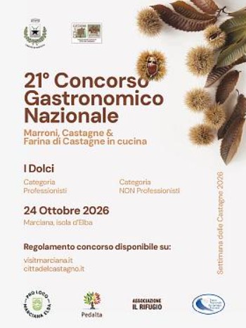 Volantino del concorso dei dolci alle castagne, Marciana, 24 ottobre 2026